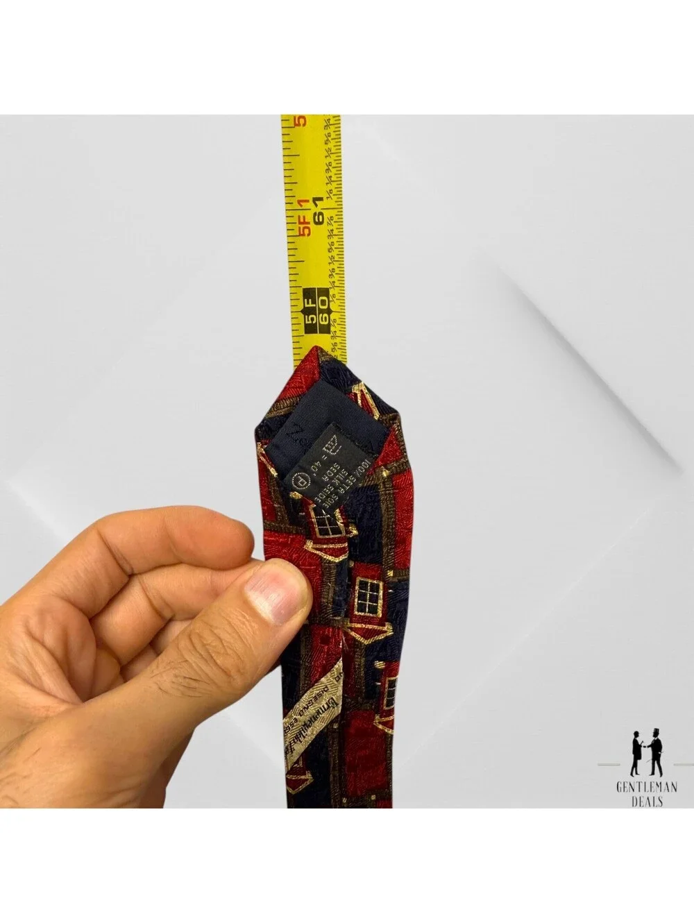 Ermenegildo Zegna Mens Neck Tie Regimental Woven Silk 3D Homes 60 x3.5 Red